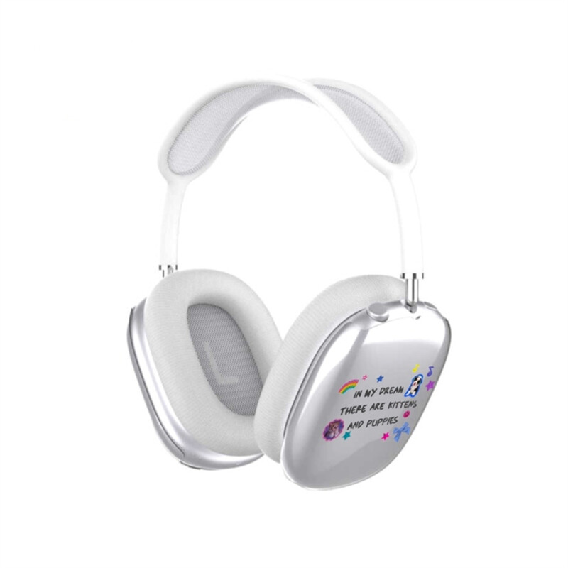 Нови сладки букви, плюшено мече, защитно покритие, слушалка, калъф за слушалки, прозрачен мек силикон за Apple Airpods Max Защита на слушалките