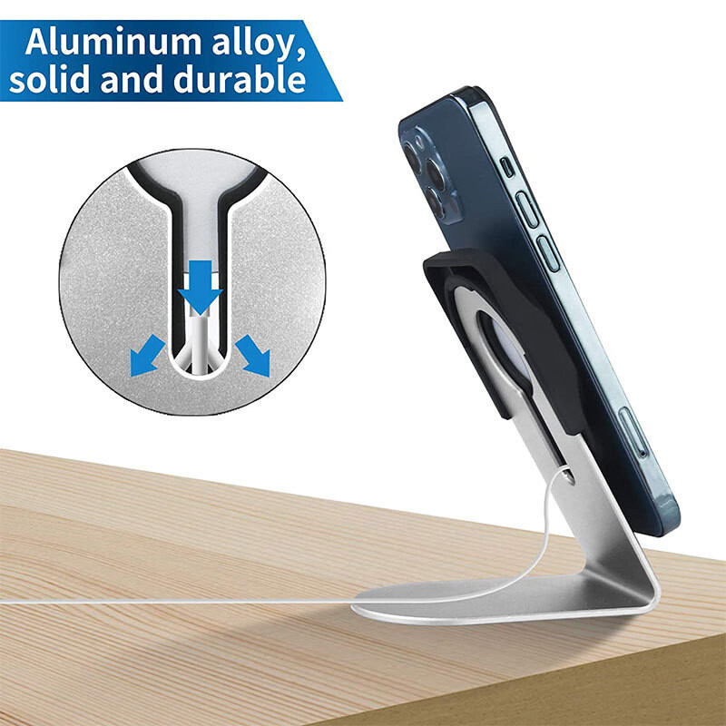 Stalak za MagSafe punjač, aluminijski MagSafe stolni stalak držač Dock, magnetski bežični držač punjača za iPhone 16/15/14/13/12