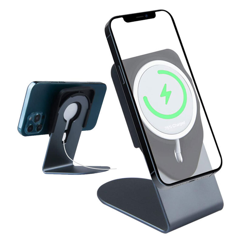Stalak za MagSafe punjač, aluminijski MagSafe stolni stalak držač Dock, magnetski bežični držač punjača za iPhone 16/15/14/13/12