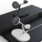 40W 3u1 bežični punjač, magnetni stalak za iPhone 12 13 14 15 Stanica za brzo punjenje za Apple Watch 9 8 7 6 5 Airpods 2 3 Pro