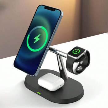 40W 3in1 Wireless Charger Stand Magnetic for iPhone 12 13 14 15 Fast Charging Station for Apple Watch 9 8 7 6 5 Airpods 2 3 Pro