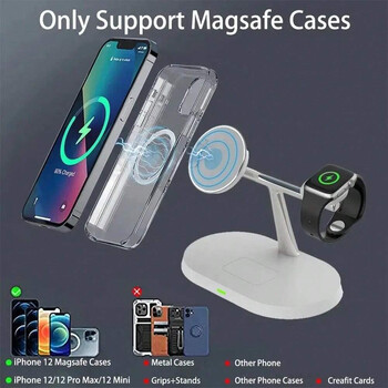 40W 3in1 Wireless Charger Stand Magnetic for iPhone 12 13 14 15 Fast Charging Station for Apple Watch 9 8 7 6 5 Airpods 2 3 Pro