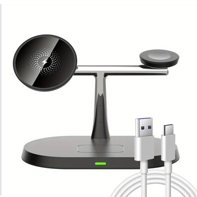 40W 3u1 bežični punjač, magnetni stalak za iPhone 12 13 14 15 Stanica za brzo punjenje za Apple Watch 9 8 7 6 5 Airpods 2 3 Pro