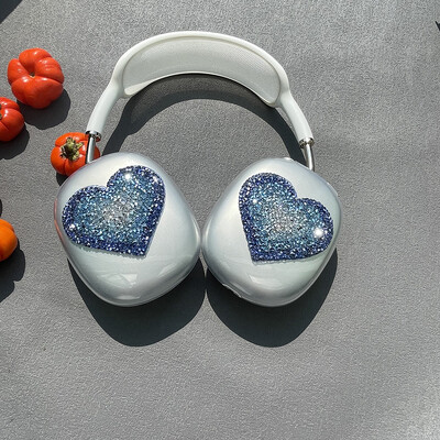 Glitter Heart Prozirna torbica za slušalice za Apple Airpods Max Zaštitne silikonske torbice za slušalice za Airpods Max lijevi i desni poklopac