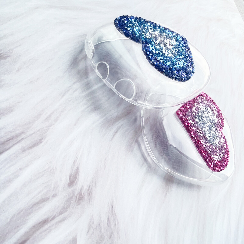 Glitter Heart Prozirna torbica za slušalice za Apple Airpods Max Zaštitne silikonske torbice za slušalice za Airpods Max lijevi i desni poklopac