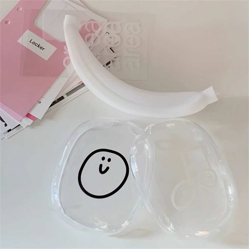 Сладко щастливо музикално нотиране Защитно покритие за калъф за слушалки Airpods Max Прозрачен силикон за слушалки Apple Airpods Max