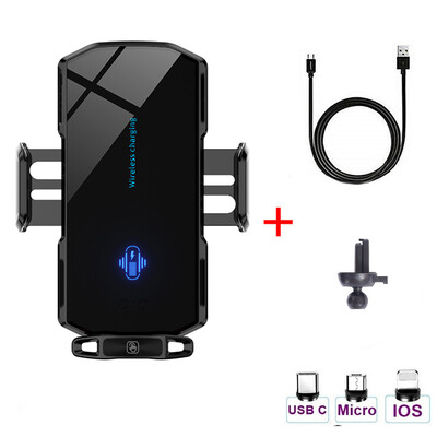 30W безжично зарядно за кола, магнитна автоматична скоба, бързо зарядно, държач за телефон за кола за iPhone 14 13 12 Samsung S20 S10 Универсален