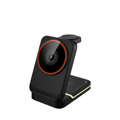 Магнитно безжично зарядно за iPhone 16 15 14 13 12 Pro Max/Mini/Plus/ iWatch/Airpods Сгъваема безжична станция за зареждане 3 В 1