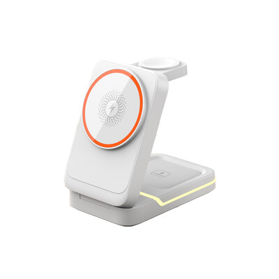 Магнитно безжично зарядно за iPhone 16 15 14 13 12 Pro Max/Mini/Plus/ iWatch/Airpods Сгъваема безжична станция за зареждане 3 В 1