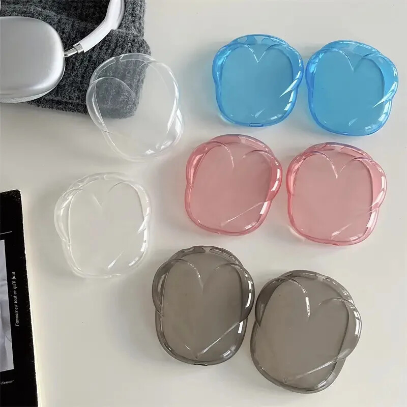 Kvaliteetne 3D Love Heart kaitsev ümbris, mis sobib Apple Airpods Max kõrvaklappide ümbrisega, läbipaistev TPU kestaga kõrvaklappide tarvikud