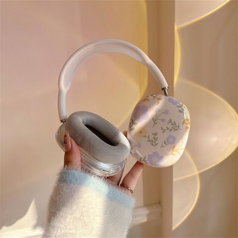 НОВ корейски сладък летен флорален защитен калъф за слушалки Airpods Max, мек силикон за слушалки Apple Airpods Max