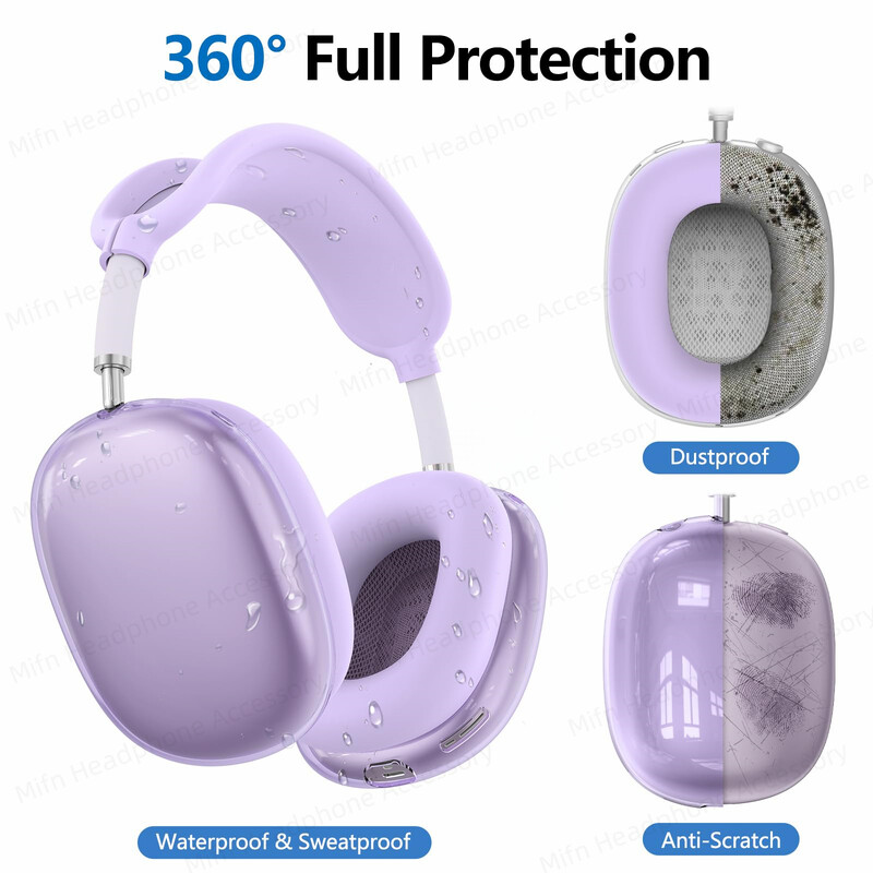 Nova maska za airpod max2 2024 Zaštitna futrola za bežične Bluetooth slušalice prozirna silikonska maska za žene za airpods max