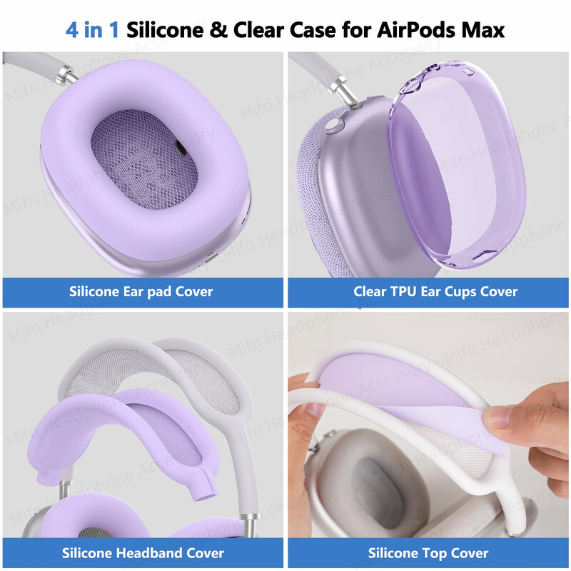 Nova maska za airpod max2 2024 Zaštitna futrola za bežične Bluetooth slušalice prozirna silikonska maska za žene za airpods max