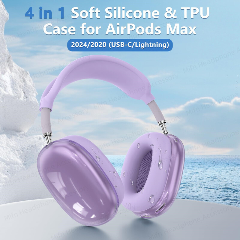 Nova maska za airpod max2 2024 Zaštitna futrola za bežične Bluetooth slušalice prozirna silikonska maska za žene za airpods max