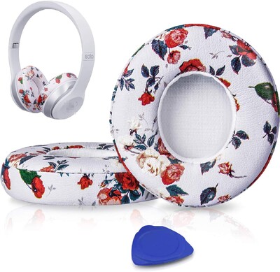 Ανταλλακτικά Earpads για Beats Solo 2 & 3 by Wicked Cushions Earpads for Beats Solo3 Wireless ON-Ear Headphones -Λευκή εκτύπωση
