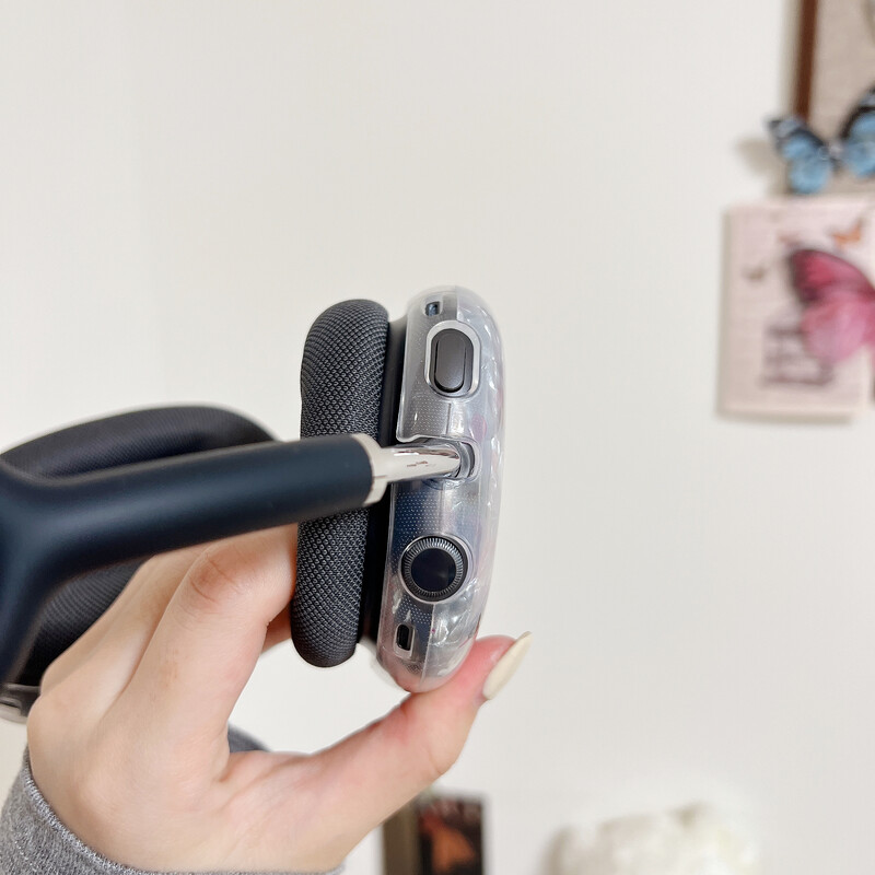 Potrivit pentru husă de protecție Apple Airpods Max, carcasă moale TPU transparentă, căști cu căști Bluetooth, la modă și la modă a