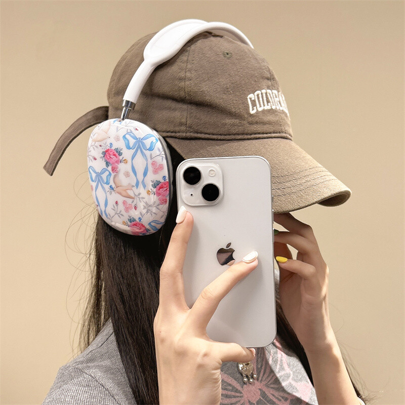 Wildflower wf Rose Scarves bird лента за глава Phone Earphone Case for AirPods Max Wireless earphones Headset Protective Sleeve Cover
