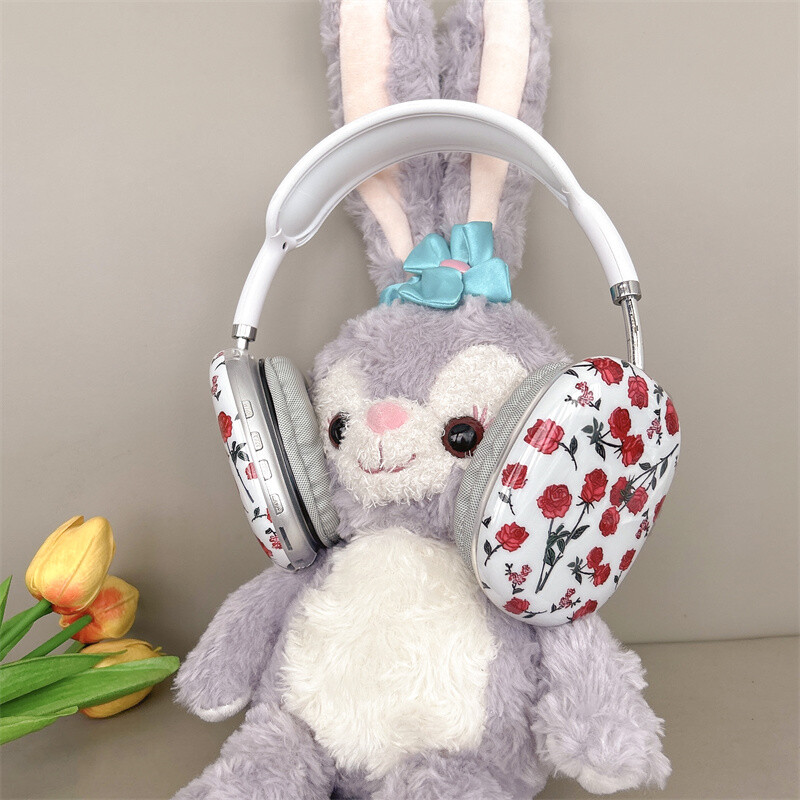 Wildflower wf Red Rose lille peapael telefoni kõrvaklappide ümbris AirPods Max juhtmevabade kõrvaklappide jaoks peakomplekti varruka kate