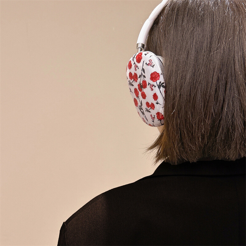 Wildflower wf Red Rose lille peapael telefoni kõrvaklappide ümbris AirPods Max juhtmevabade kõrvaklappide jaoks peakomplekti varruka kate