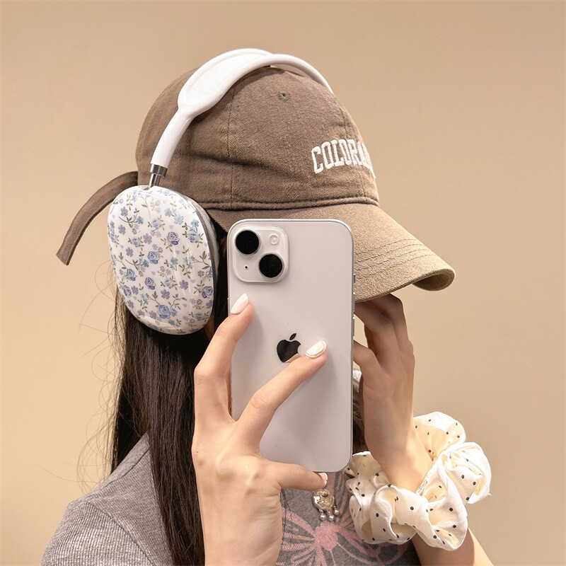 Wildflower wf Blue Rose Flowers Калъф за телефонни слушалки с лента за глава за безжични слушалки AirPods Max Слушалки Защитен капак на ръкава