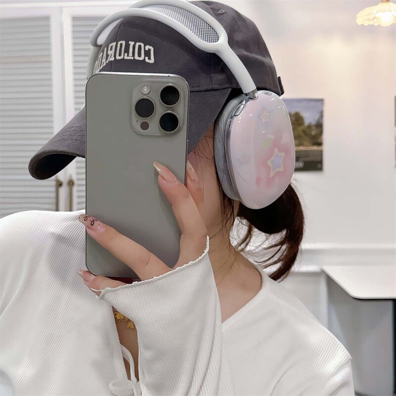 Imd torbica za slušalice za apple airpods max crtić slatke zvijezde sjajna cool maska za airpodsmax otporna na udarce fundas