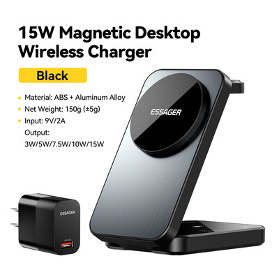 Essager 3 u 1 magnetski stalak za bežični punjač od 15 W za iPhone 15 Pro Max Airpods Apple Watch telefon Držač stanice za brzo punjenje