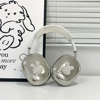 Ins Cute Pink 3D Bow калъф за слушалки за Apple Airpods Max 2, галванични слушалки, удароустойчив защитен калъф за Airpods Max