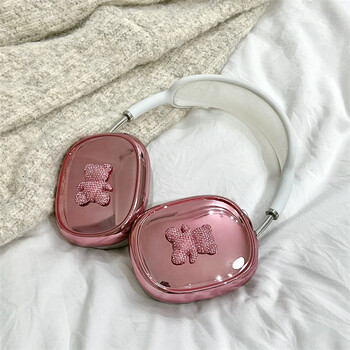 Ins Cute Pink 3D Bow калъф за слушалки за Apple Airpods Max 2, галванични слушалки, удароустойчив защитен калъф за Airpods Max