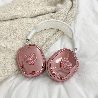 Ins Cute Pink 3D Bow torbica za slušalice za Apple Airpods Max 2, galvanizirane slušalice, zaštitna torbica otporna na udarce za Airpods Max