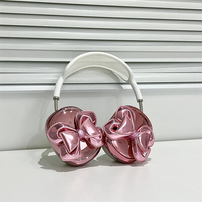 Ins Cute Pink 3D Bow torbica za slušalice za Apple Airpods Max 2, galvanizirane slušalice, zaštitna torbica otporna na udarce za Airpods Max
