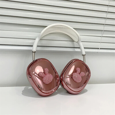 Ins Cute Pink 3D Bow torbica za slušalice za Apple Airpods Max 2, galvanizirane slušalice, zaštitna torbica otporna na udarce za Airpods Max