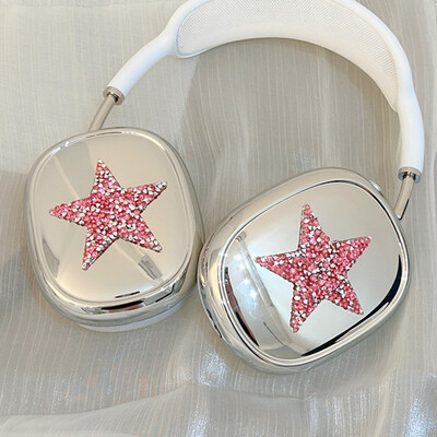 Galvanizáló Glitter Stars tok AirPods Maxhez, vezeték nélküli fejhallgató tok, védőtok, 2 db készlet