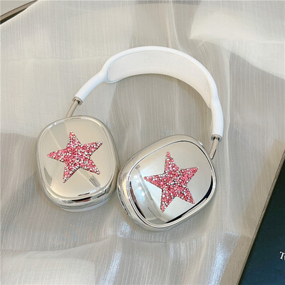 Επιμεταλλωμένο κάλυμμα Glitter Stars για AirPods Max, θήκη ασύρματων ακουστικών, προστατευτικό μανίκι, σετ 2 τμχ