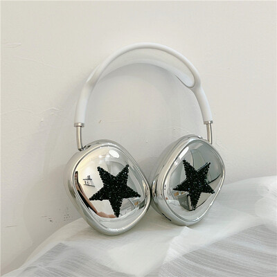 Επιμεταλλωμένο κάλυμμα Glitter Stars για AirPods Max, θήκη ασύρματων ακουστικών, προστατευτικό μανίκι, σετ 2 τμχ