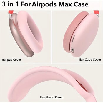 Κάλυμμα ακουστικών 3 σε 1 για AirPods Max Case Ασύρματα ακουστικά TPU Θήκες αντικραδασμικής προστασίας για Apple Air Pods Max Protective Coque Funda