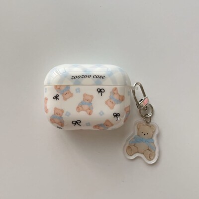 Karštas mielas animacinis meškiukas ausinių apsauginis dėklas, skirtas „AirPods“ 1 2 3 4 Pro 2-asis minkštas, apsaugantis nuo kritimo dangtelis su nuostabiu pakabuku