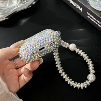 За 2024 Airpods 4 Generation Case Луксозен Rhinestone Bling За Apple Airpods 3 2 1 Pro Премиум дамски калъф за слушалки Rhinestone