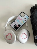 Cute Love Heart Sketch Zaštitna navlaka za slušalice Airpods Max Prozirni mekani silikon za Apple Airpods Max slušalice