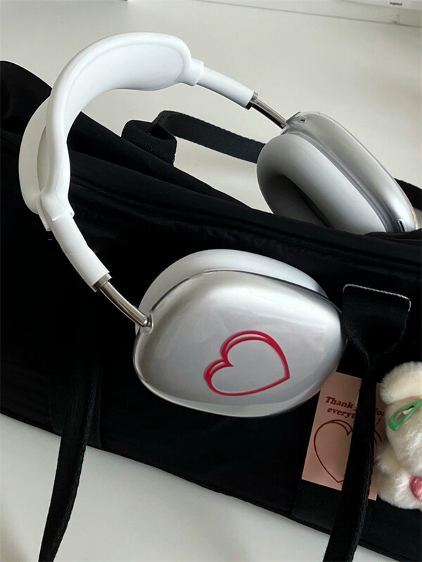 Cute Love Heart Sketch Zaštitna navlaka za slušalice Airpods Max Prozirni mekani silikon za Apple Airpods Max slušalice