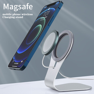 Magsafe mobiltelefon töltőállvány telefonállvány alumínium ötvözetből készült állvány iPhone 12-es sorozatú gyors vezeték nélküli töltőállványhoz, nem mágneses