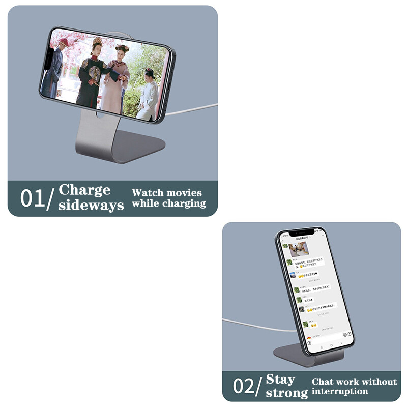 Magsafe stalak za punjač za mobitel Stalak za telefon stalak od aluminijske legure za IPhone 12 serije stalak za brzo bežično punjenje bez magneta