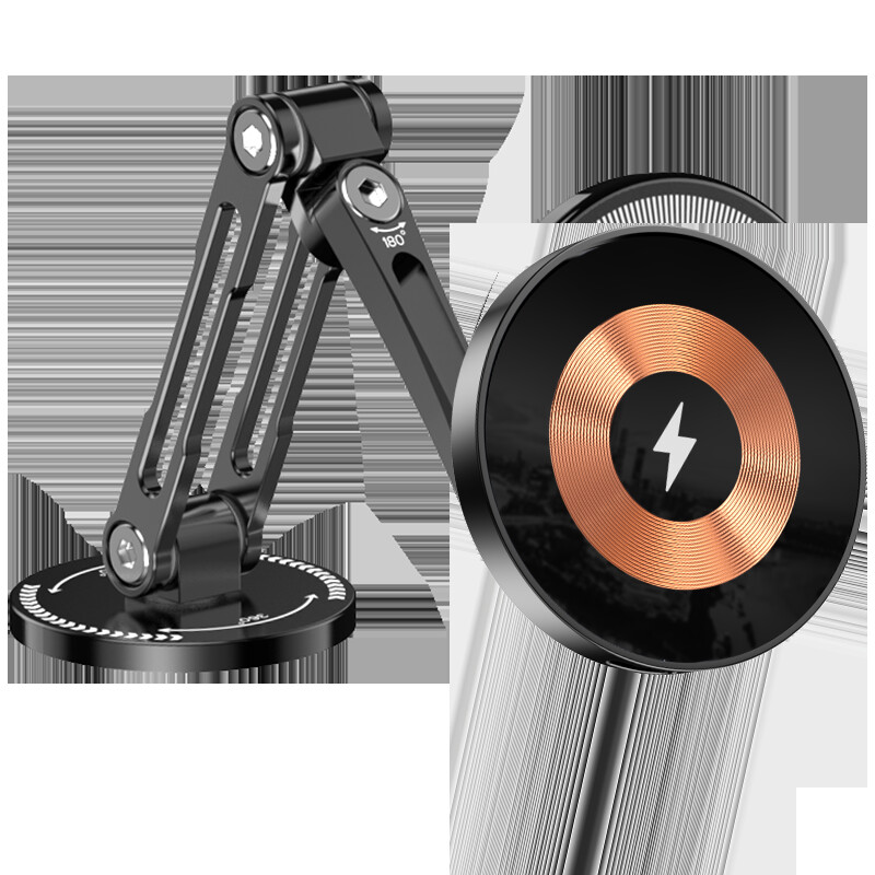 Magnetski stalak za telefon, auto, bežični punjač, 180 rotacija, 15 W, brzo punjenje za Magsafe za iPhone 15 14 13 12 11 Pro Max