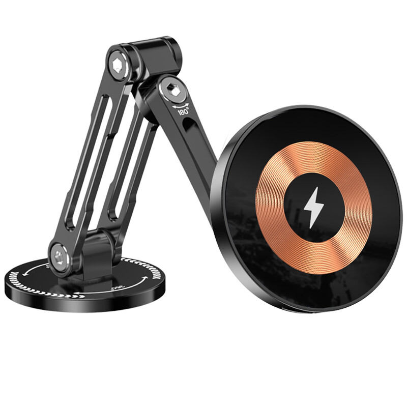 Magnetski stalak za telefon, auto, bežični punjač, 180 rotacija, 15 W, brzo punjenje za Magsafe za iPhone 15 14 13 12 11 Pro Max