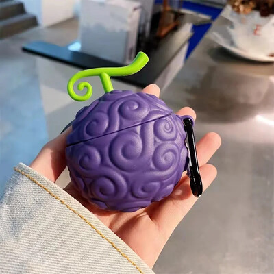 Японско аниме 3D Дяволски плод Силиконов калъф за слушалки за Airpods 3 4 Wrieless слушалки Защитно меко покритие за Airpods 1 2 Pro