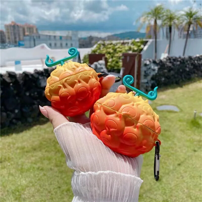 Японско аниме 3D Дяволски плод Силиконов калъф за слушалки за Airpods 3 4 Wrieless слушалки Защитно меко покритие за Airpods 1 2 Pro