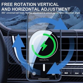Μαγνητικός ασύρματος φορτιστής αυτοκινήτου Macsafe για iPhone 12 13 14 15 Pro Max Air Vent Βάση τηλεφώνου αυτοκινήτου Βάση Fast Car Charging Car