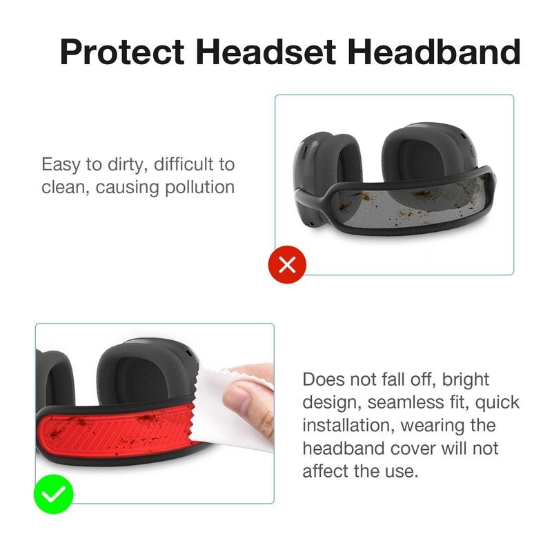 Navlaka za slušalice AirPods Max, periva, lagana fleksibilna silikonska jastučićna torbica Zaštitne navlake za slušalice