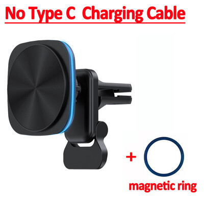 30 W магнитно безжично зарядно за кола RGB LED светлина Air Vent Държач за телефон Macsafe За iphone 14 13 12 Pro Max Станция за бързо зареждане