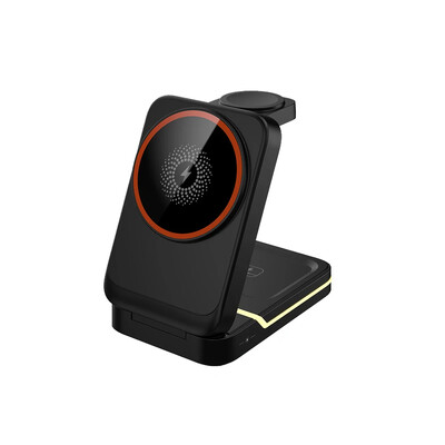 3 в 1 безжична зарядна станция за зарядно устройство Apple MagSafe, сгъваемо магнитно зарядно устройство за пътуване за iPhone Apple Watch AirPods Pro