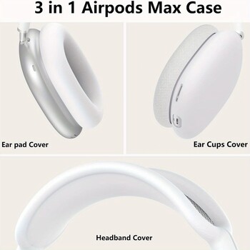 Θήκη ακουστικών 3 σε 1 Soft Silicone Skin Protector για Airpods Max Cases Αντικραδασμικό κάλυμμα ακουστικών Αξεσουάρ